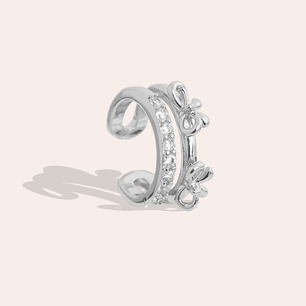 Earcuff Strikjes - Silver
