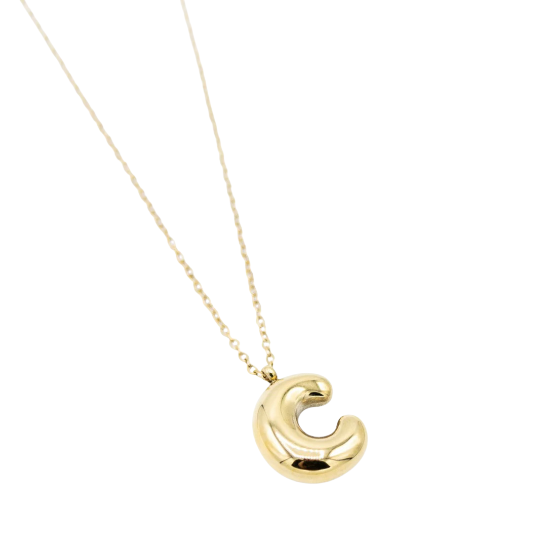 Bubble Initial Necklace 40 cm - Gold