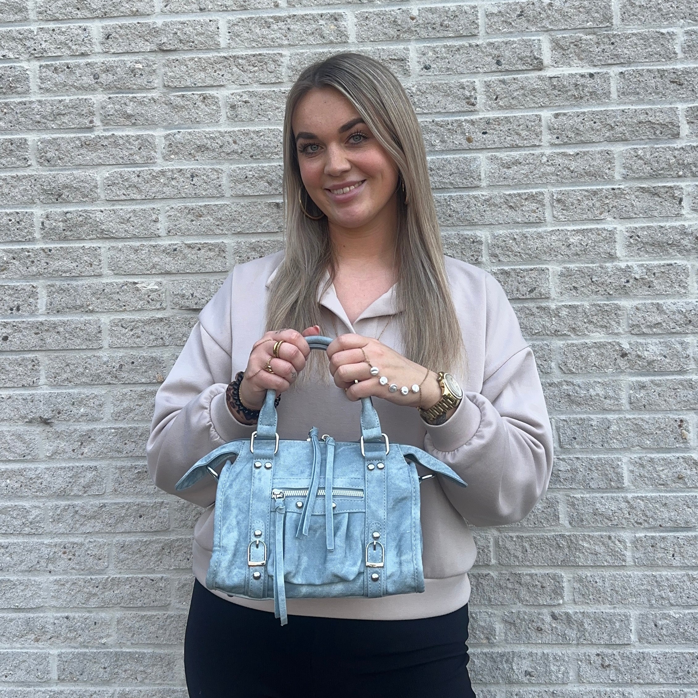 Liv Denim Medium Tas - Licht Denim