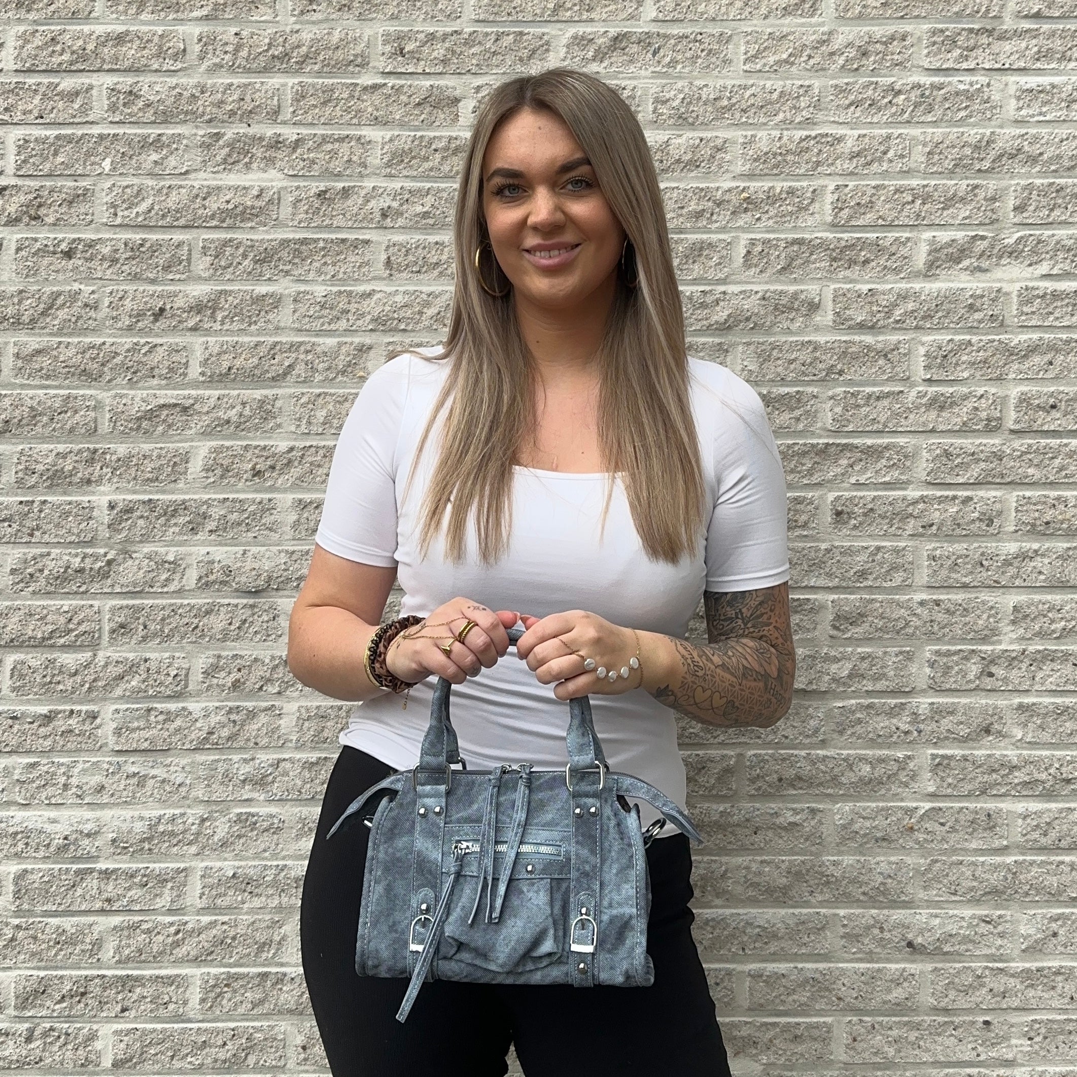 Liv Denim Medium Tas - Donker Denim