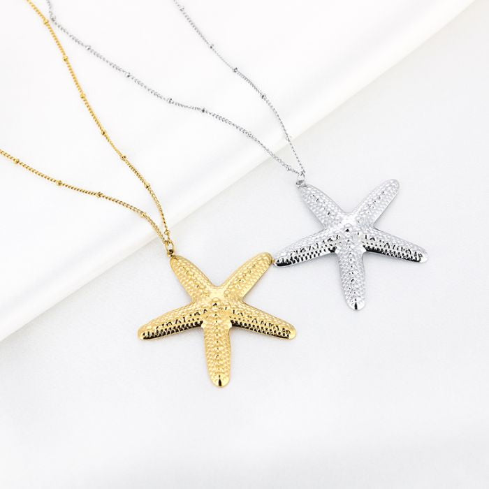 Starfish Necklace 80 cm - Silver