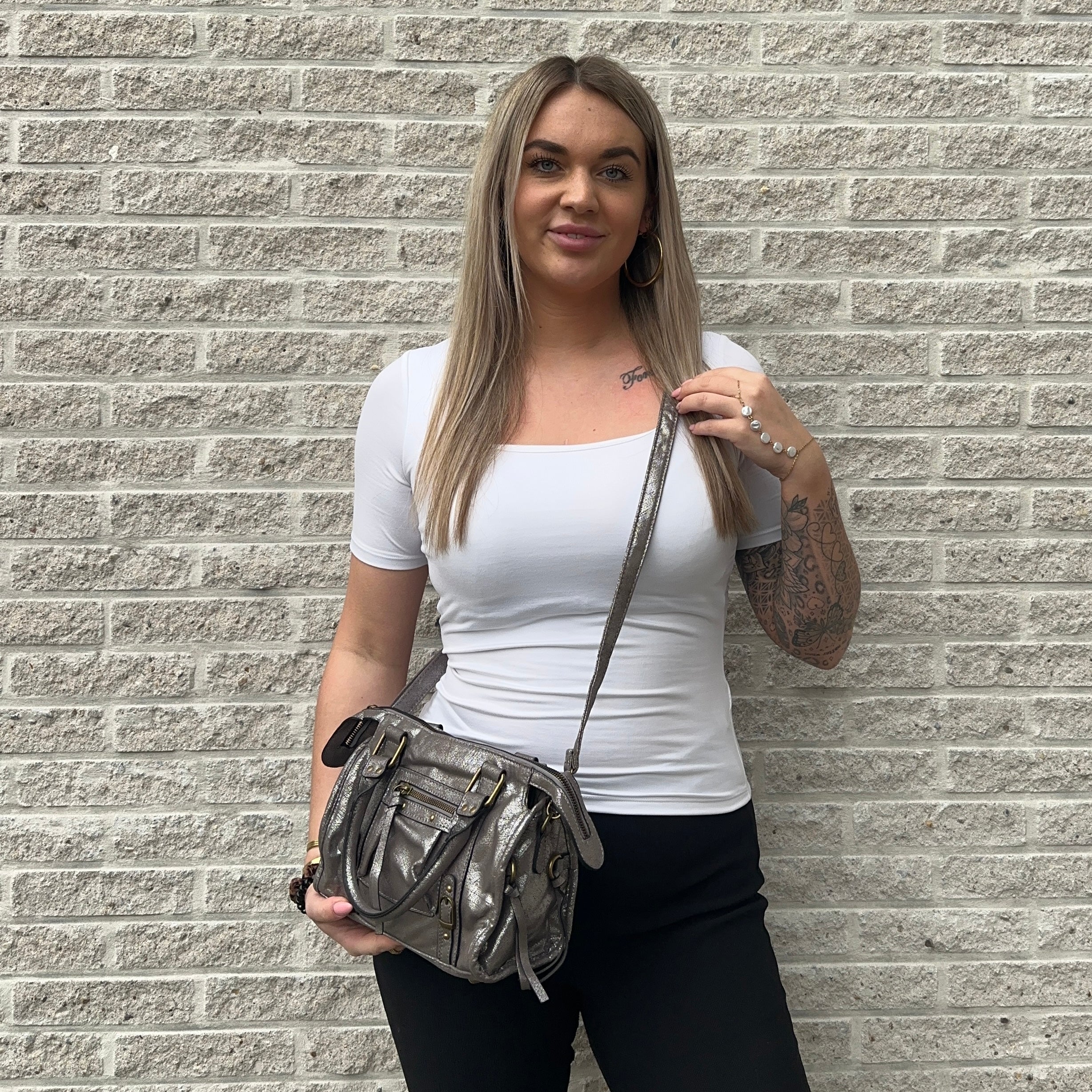 Liv Glossy Medium Tas - Antique
