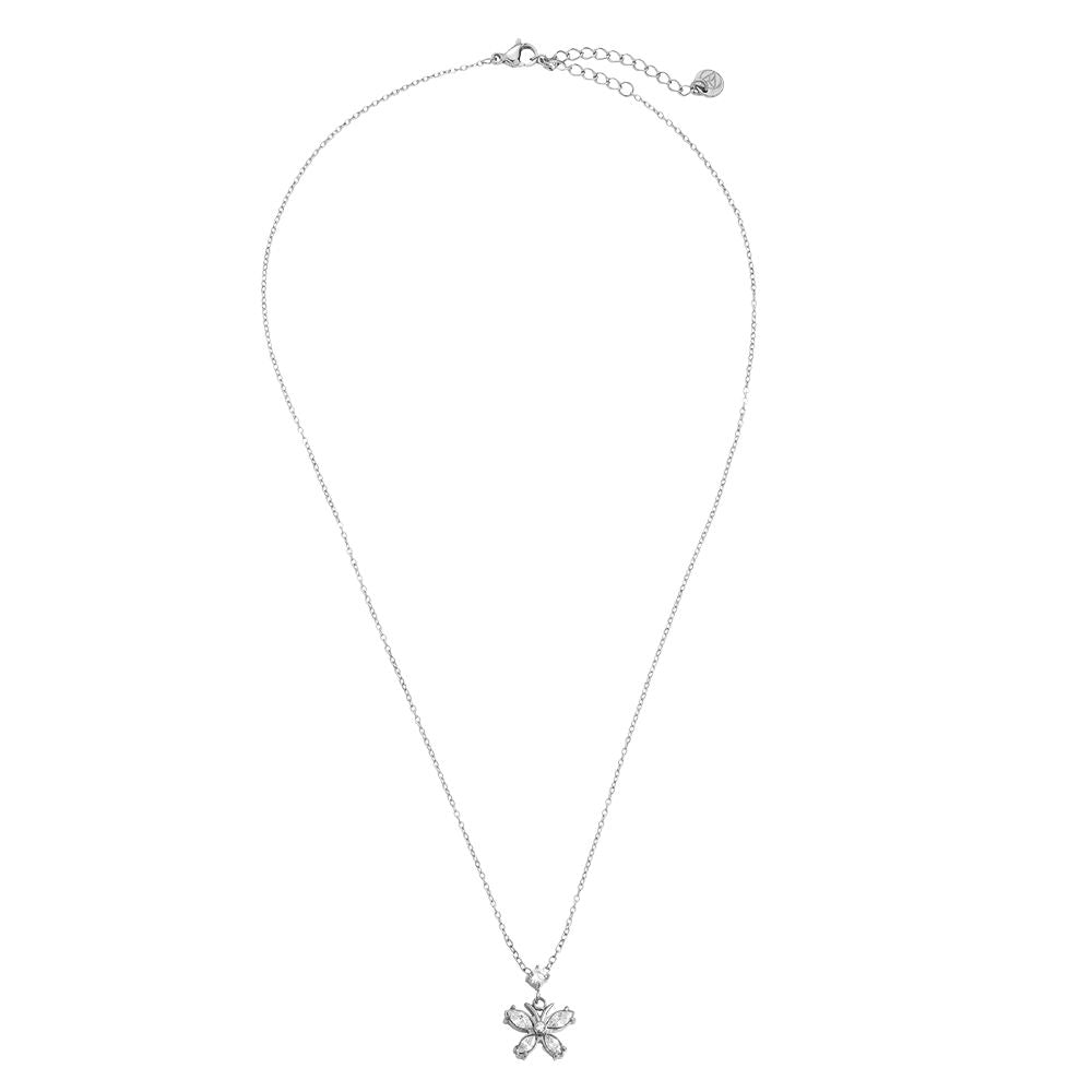 Butterfly Zirkonia Necklace 40 cm - Silver