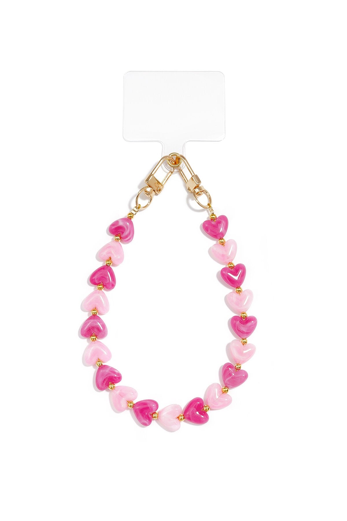 PRE-ORDER | Telefoonkoord Hartjes - Licht en Donker Roze