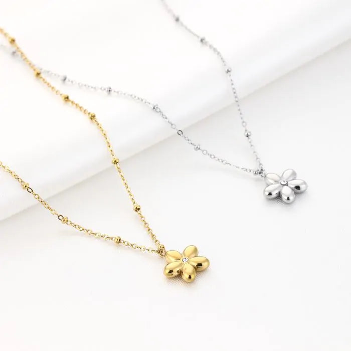 Flower Necklace 40 cm - Gold