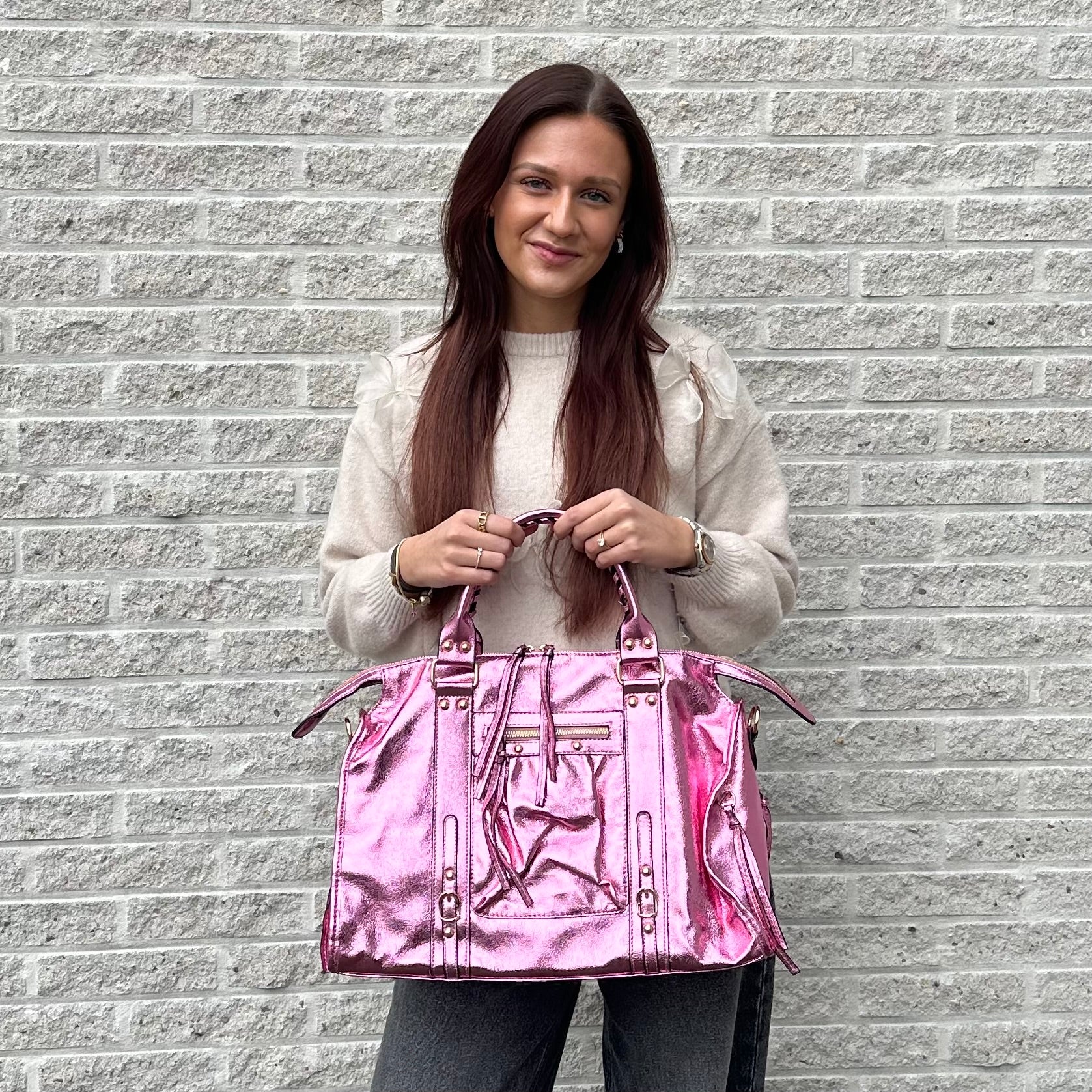 Liv Metallic XL Tas - Roze