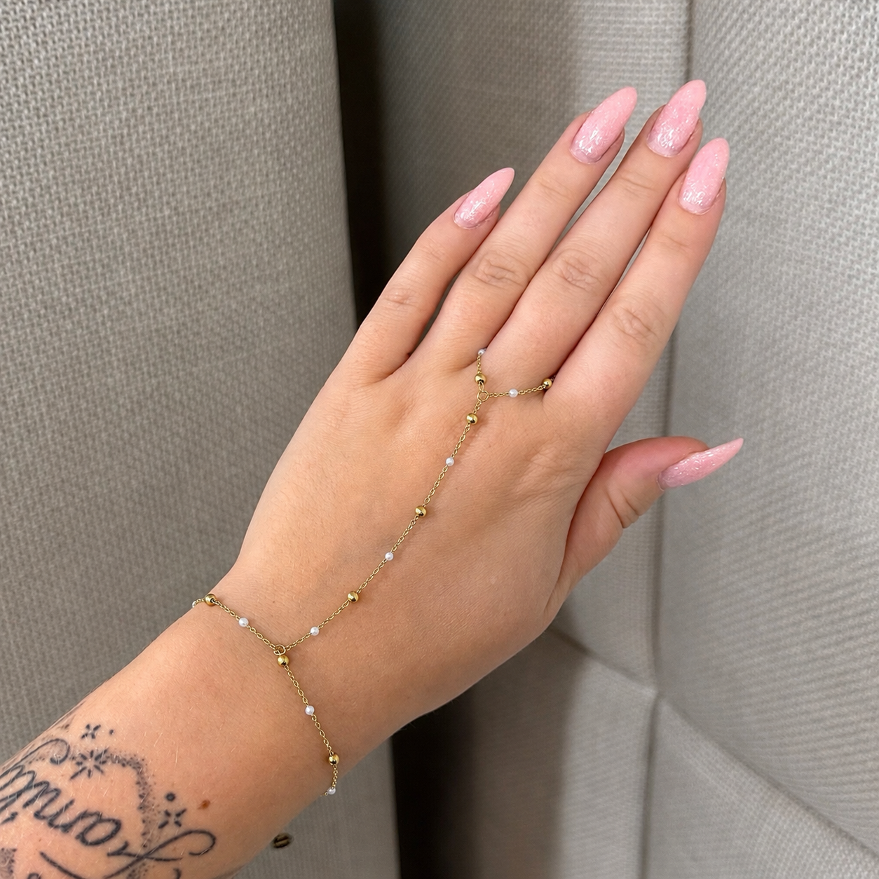 Handchain Disco White - Gold