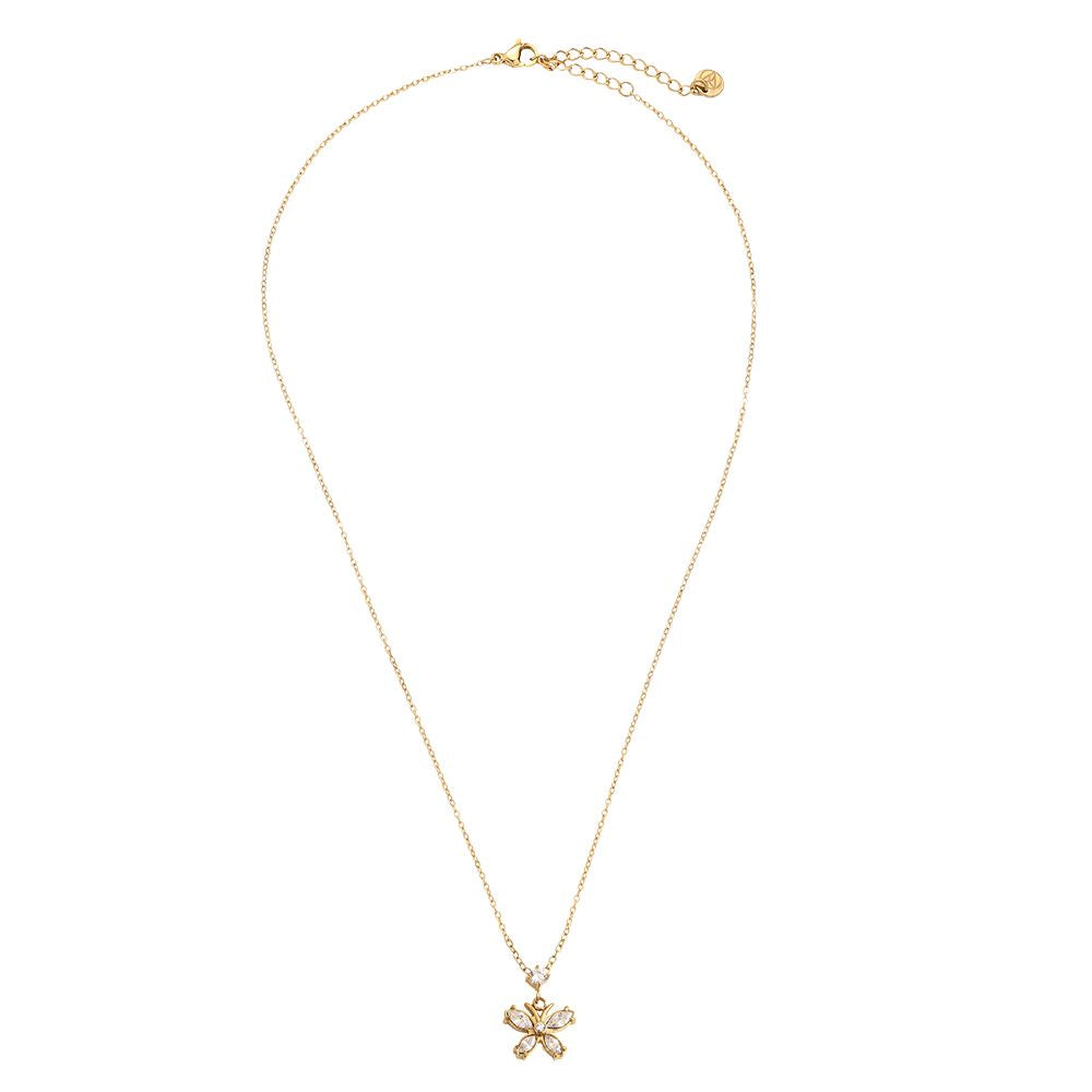 Butterfly Zirkonia Necklace 40 cm - Gold