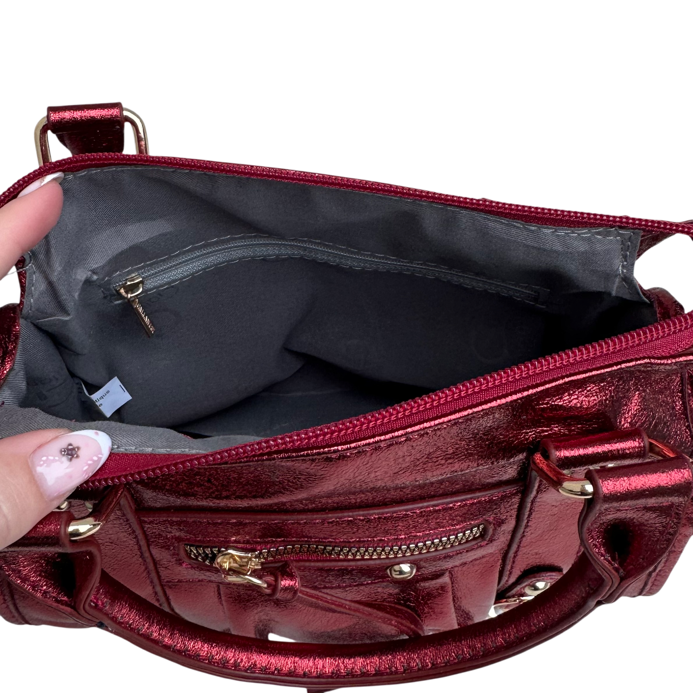Liv Shiny Medium Tas - Metallic Zwart