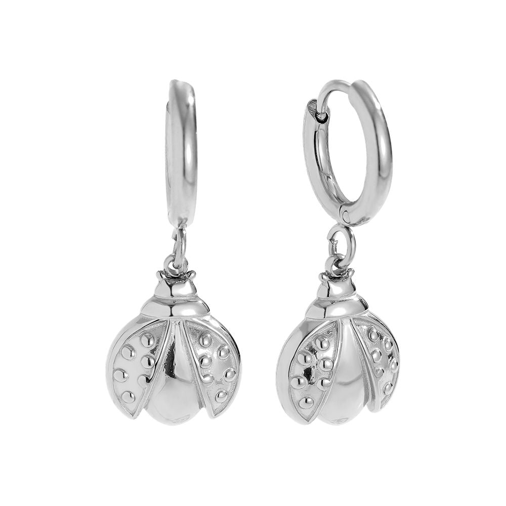 Ladybug Earrings - Silver