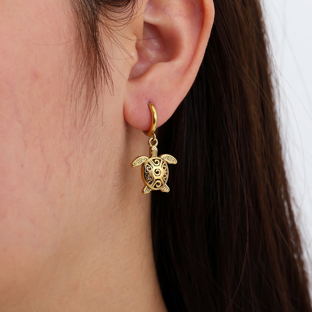 Classic Turtle Earrings - Silver