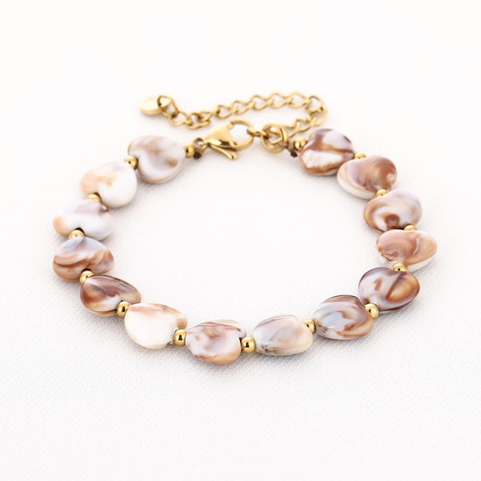 Jade Beige Bracelet - Gold