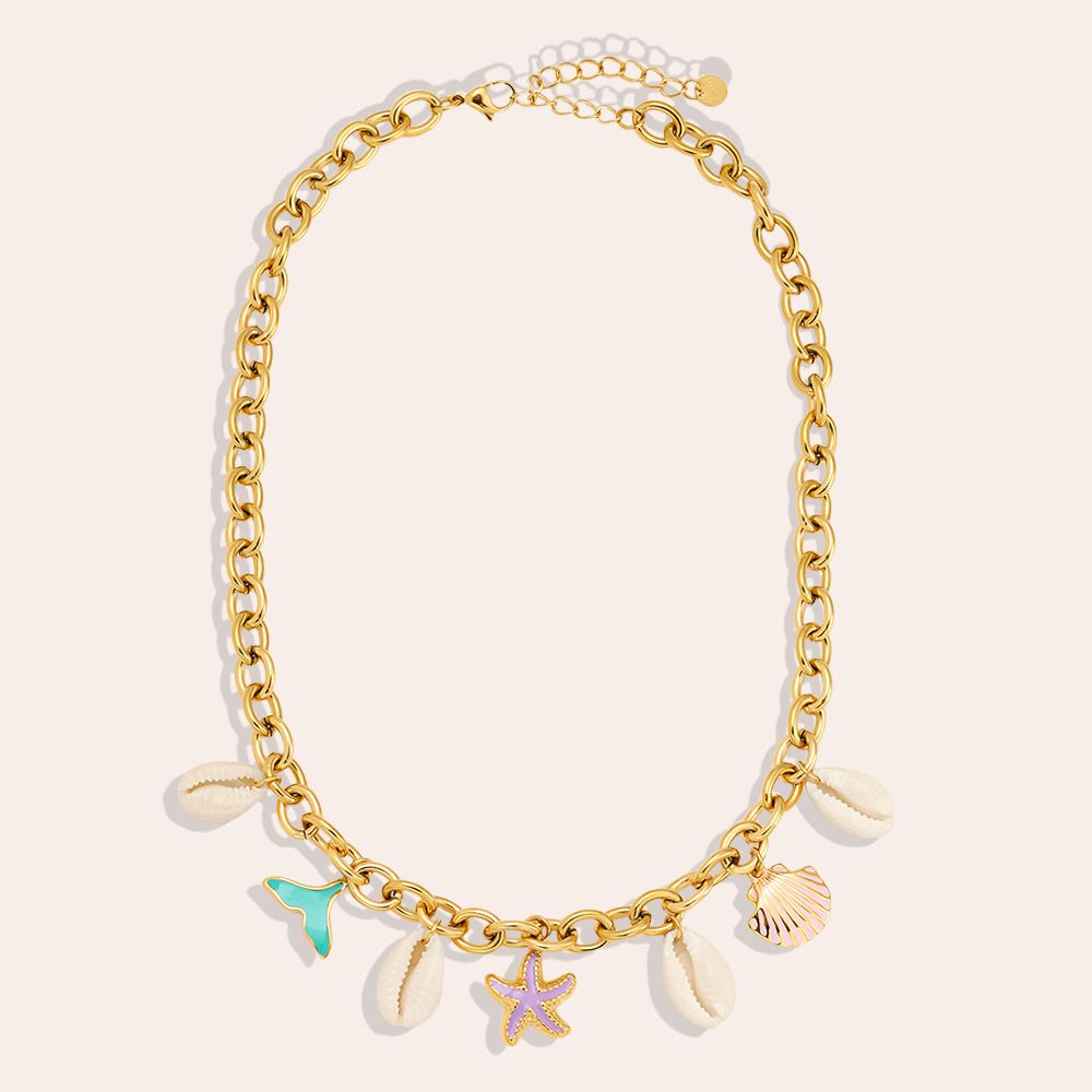 Beachy Shell Necklace 39 cm - Gold