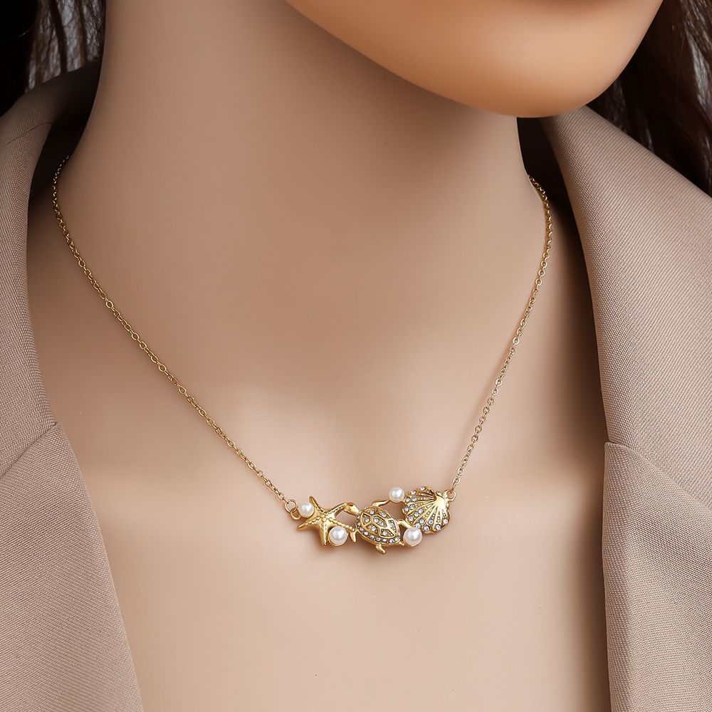 Parel Turtle Necklace 41 cm - Gold