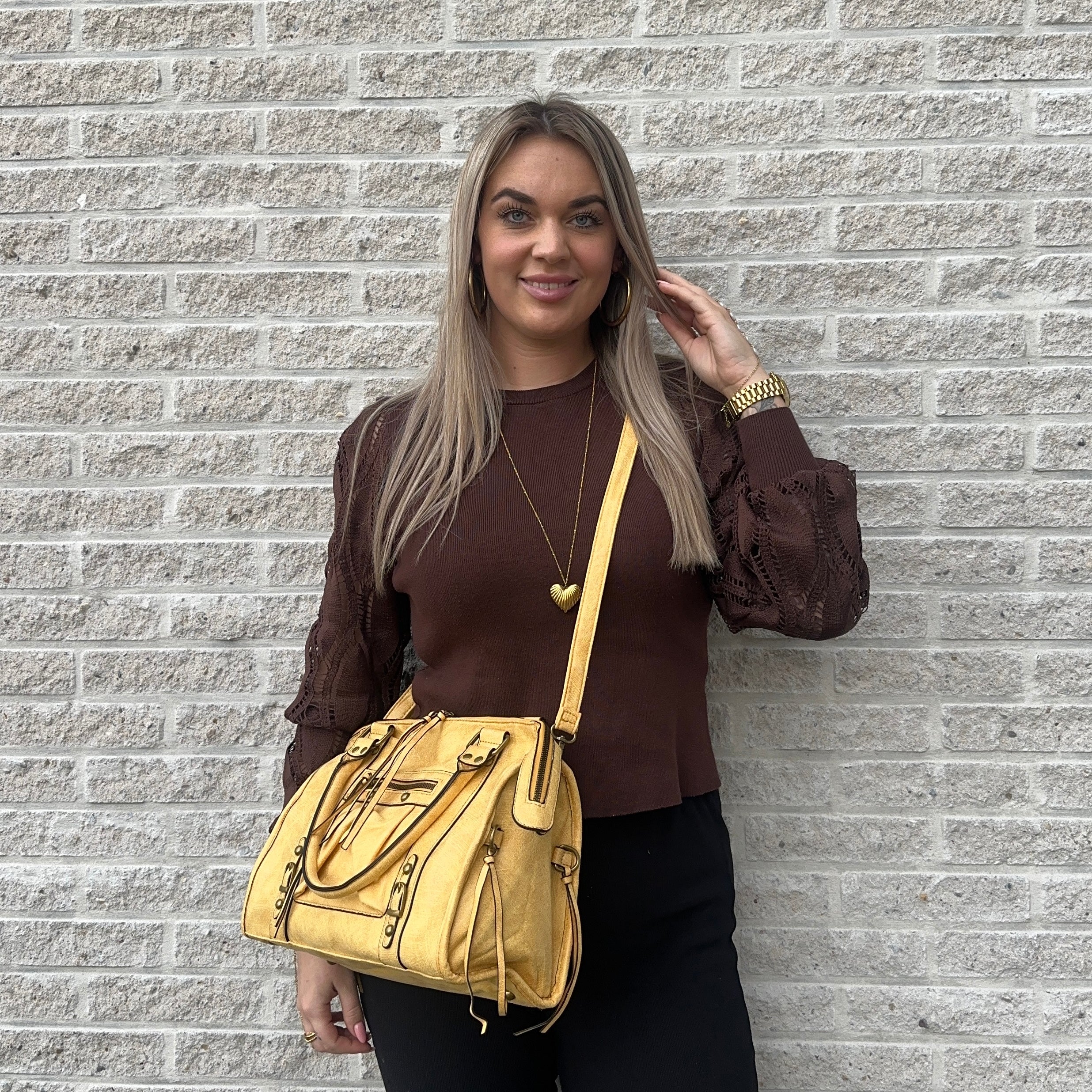 Liv Blossom Large Tas - Geel
