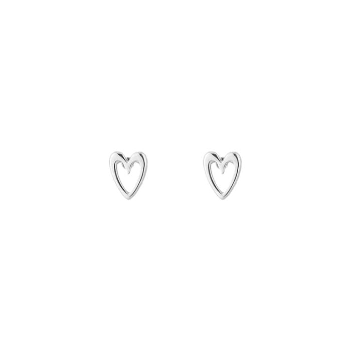 Ear Stud Heart - Silver