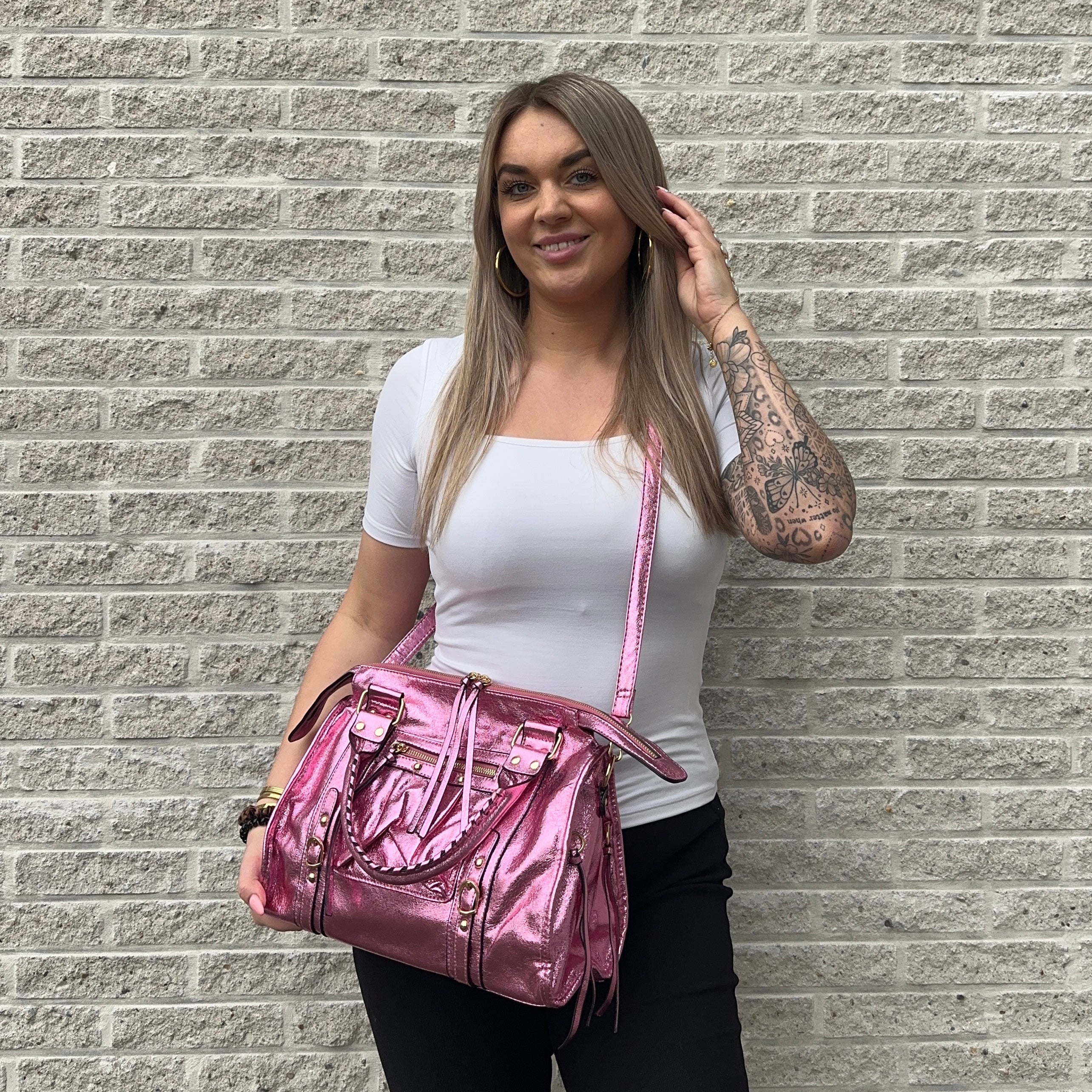Liv Metallic Large Tas - Roze