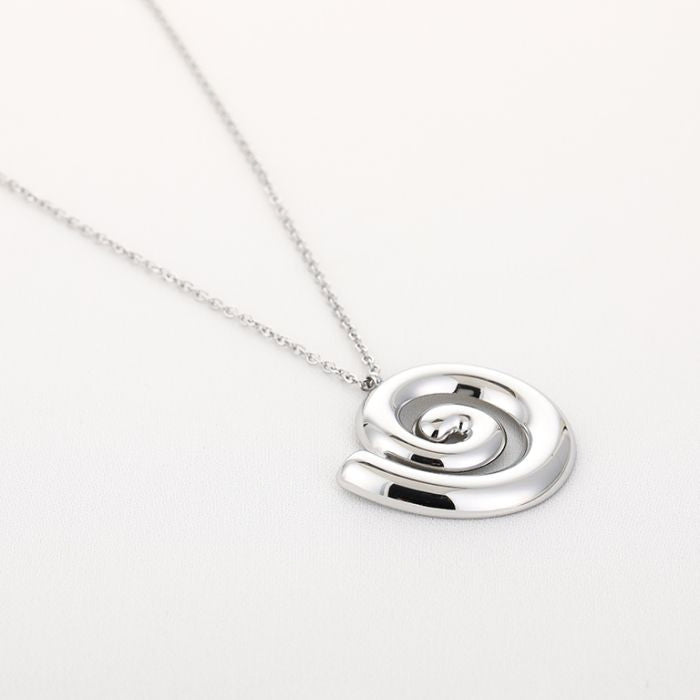 Swirl Necklace 90 cm - Silver