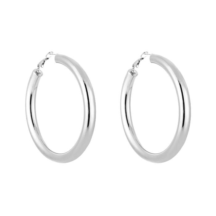 Basic Senna Hoops Earrings - Silver