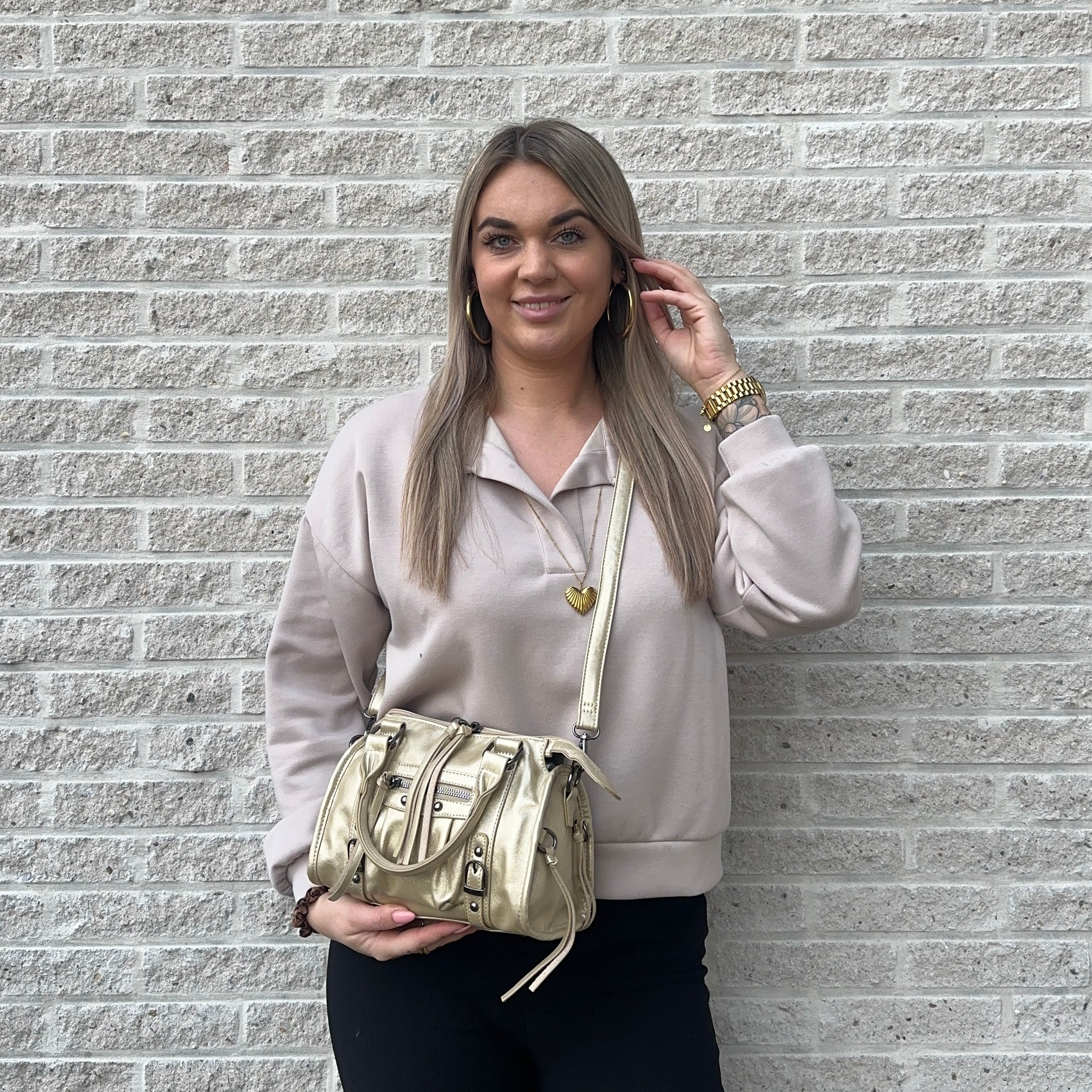 Liv Glowy Medium Tas - Metallic Goud