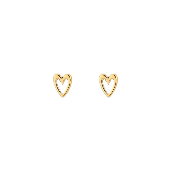 Ear Stud Heart - Gold