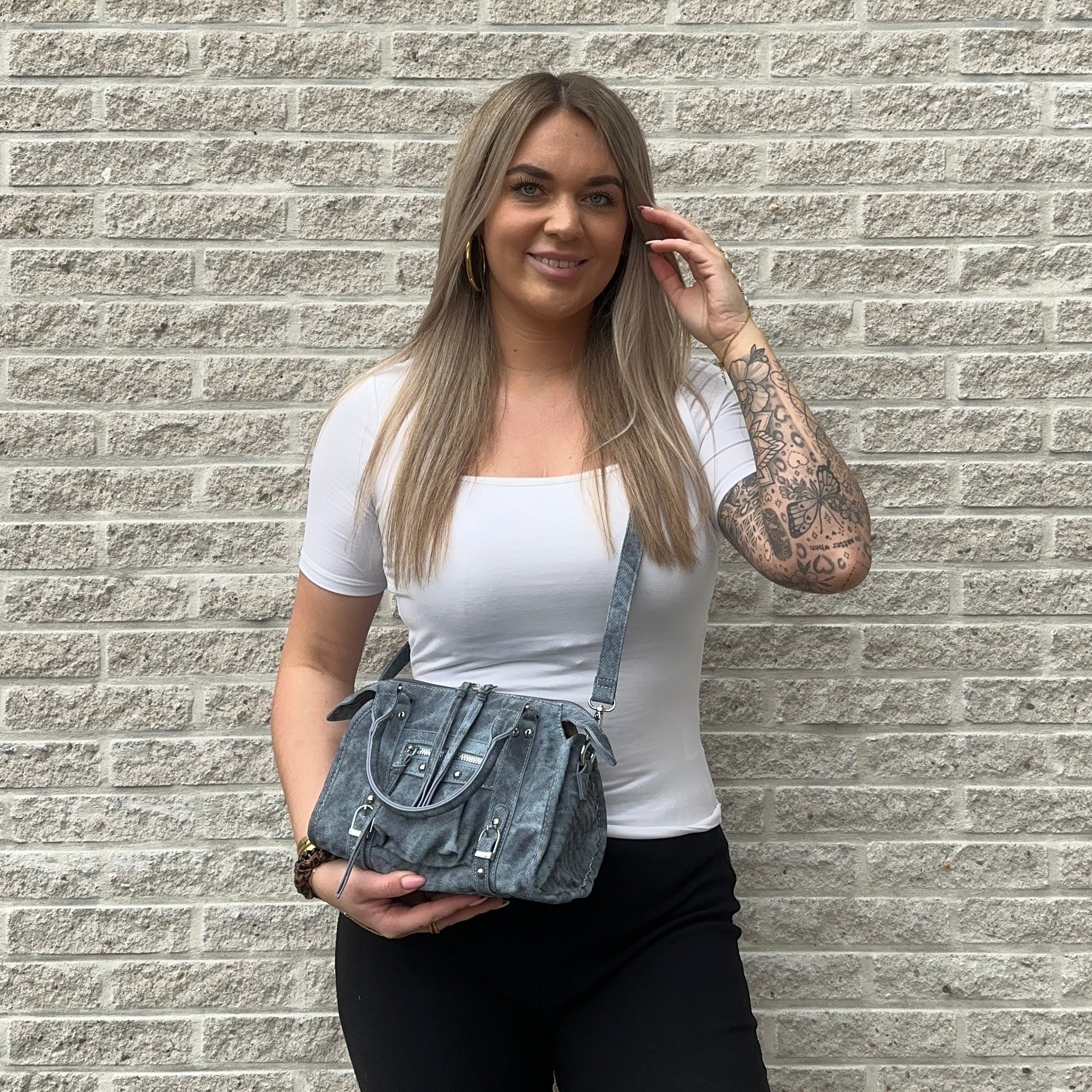 Liv Denim Medium Tas - Donker Denim