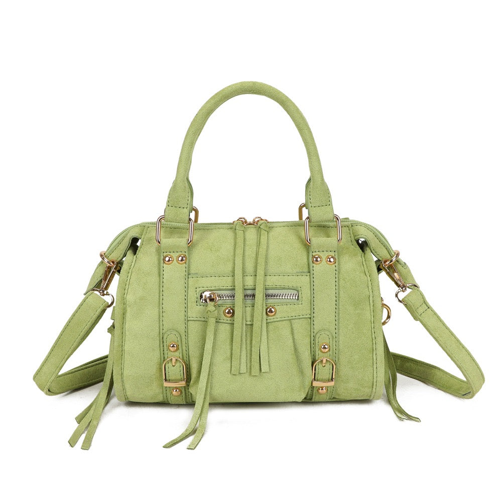 Liv Classic Suède Medium Tas - Appeltjes Groen