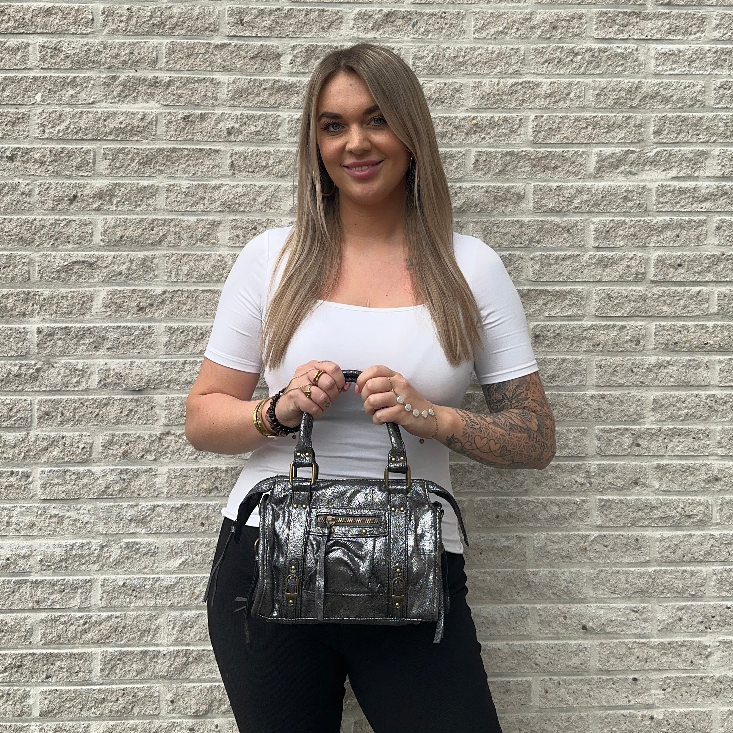 Liv Glossy Medium Tas - Pewter