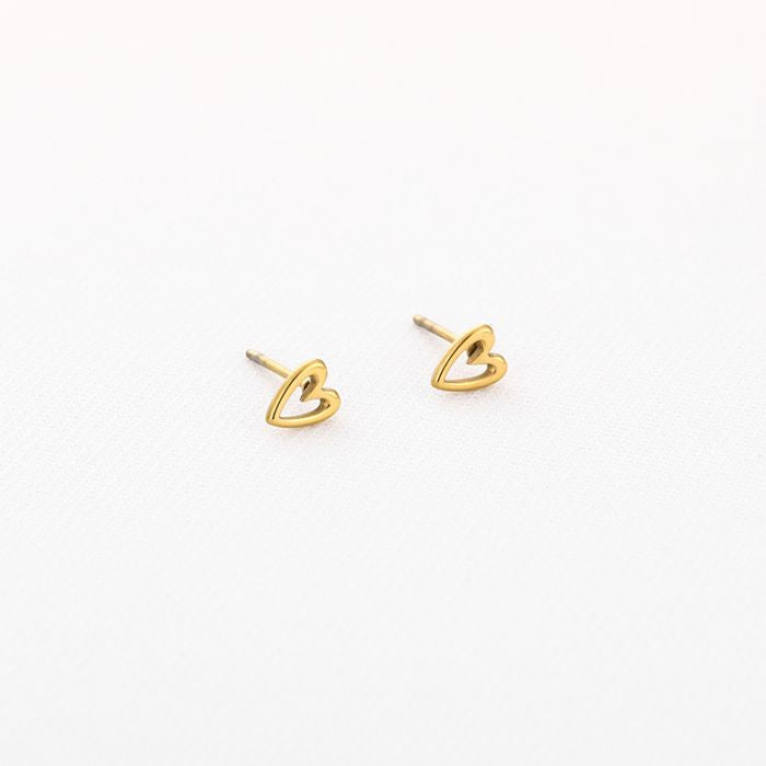 Ear Stud Heart - Gold