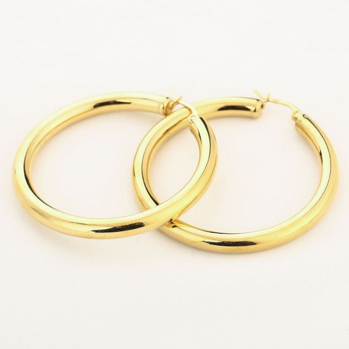 Basic Layla Hoops Earrings - Gold