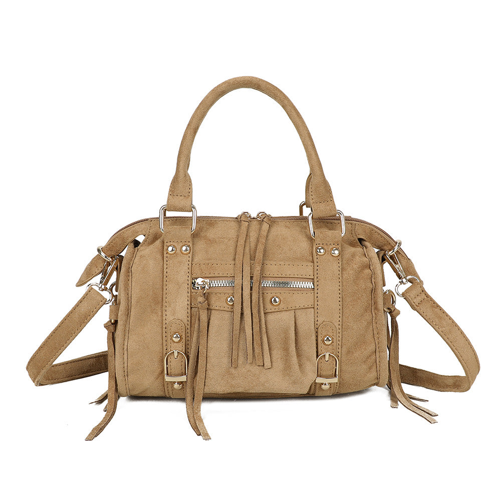 Liv Classic Suède Medium Tas - Camel