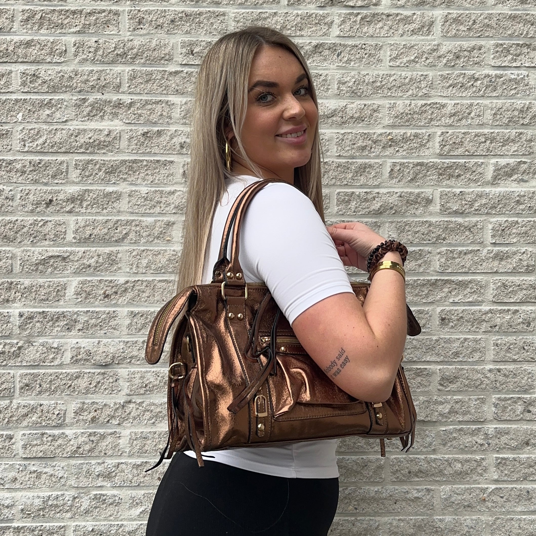 Liv Shiny Large Tas - Bronze