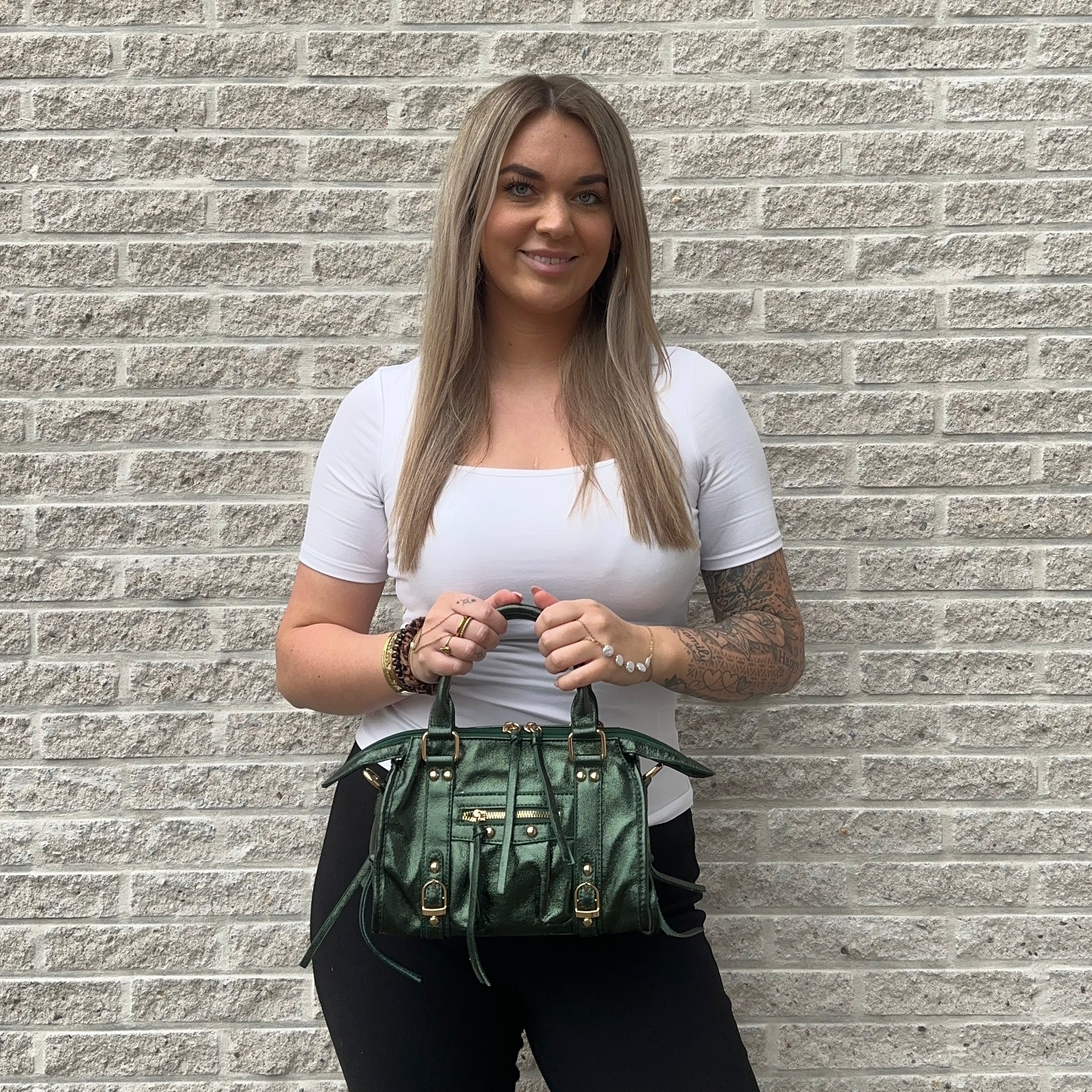 Liv Shiny Medium Tas - Metallic Groen