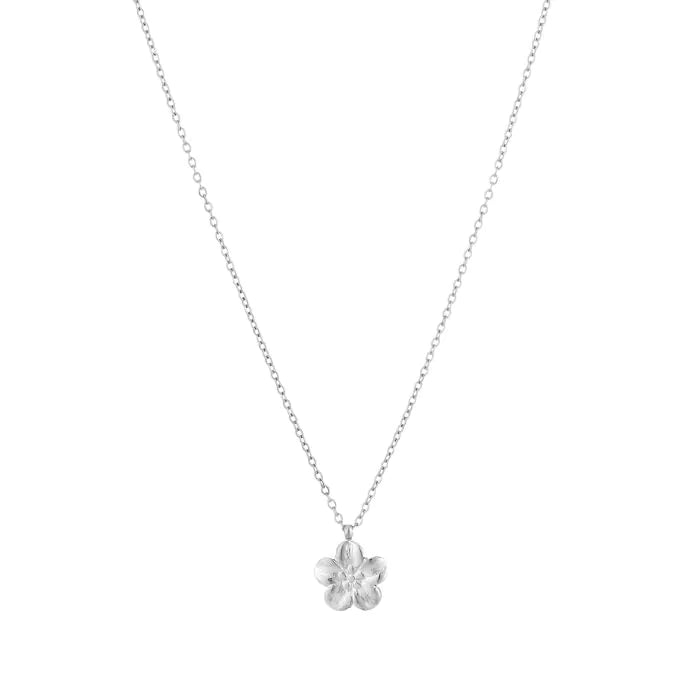 Basic Bloem Necklace 40 cm - Silver