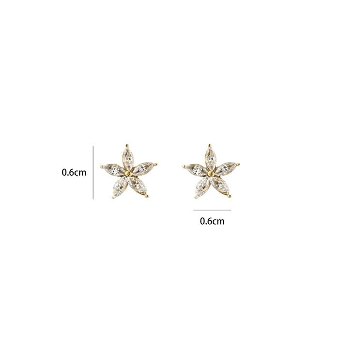 Ear Stud Flower - Silver