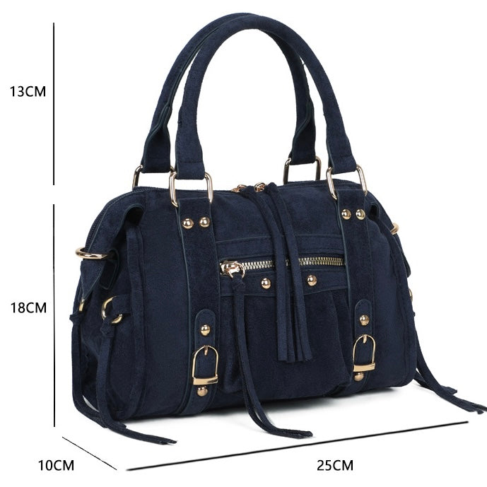 Liv Classic Suède Medium Tas - Navy