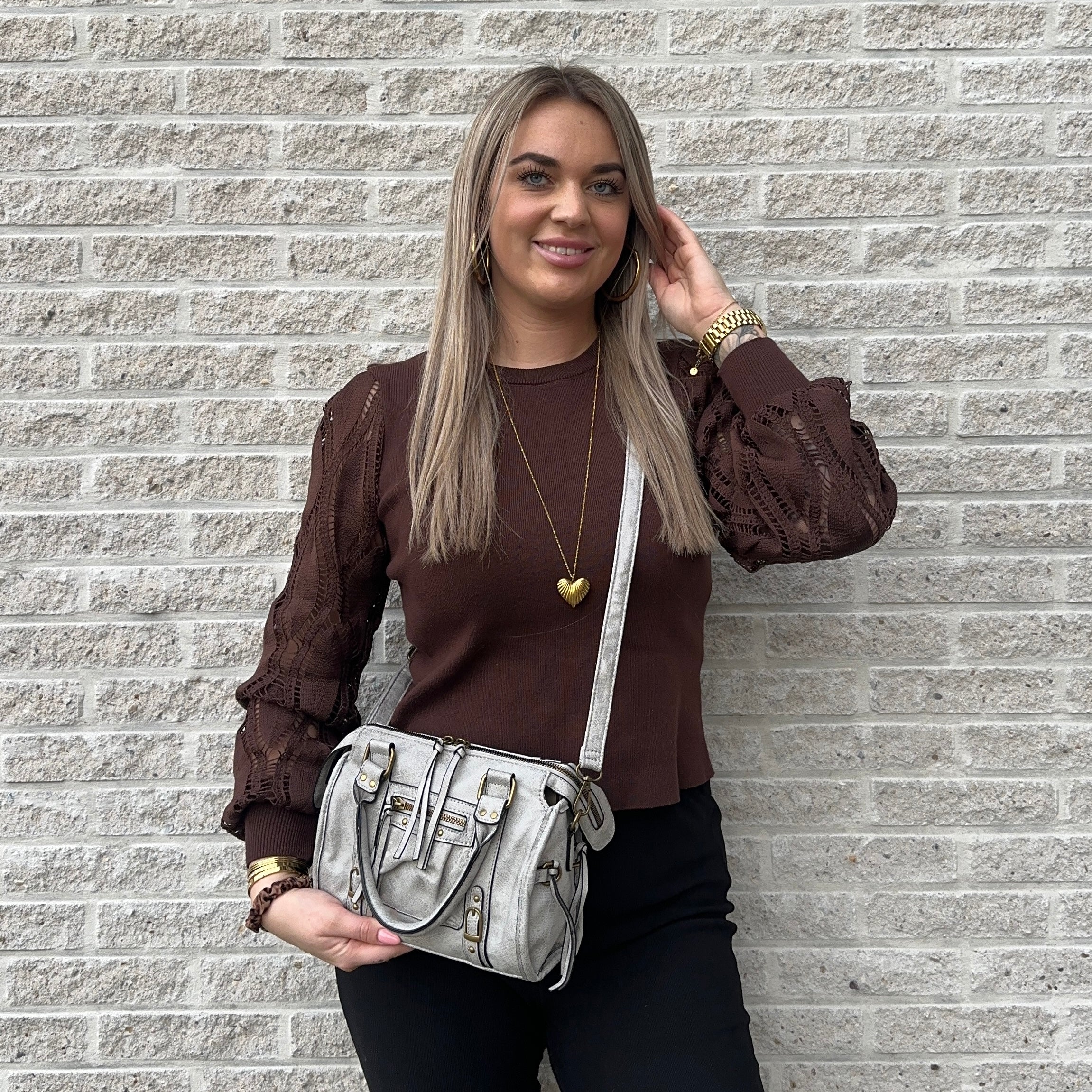 Liv Blossom Medium Tas - Licht Grijs