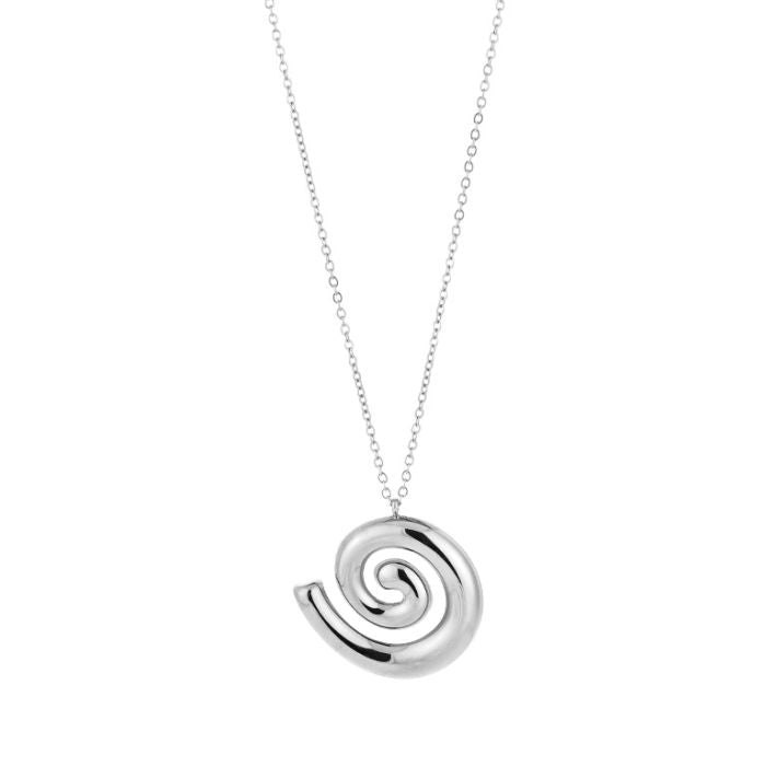 Swirl Necklace 90 cm - Silver
