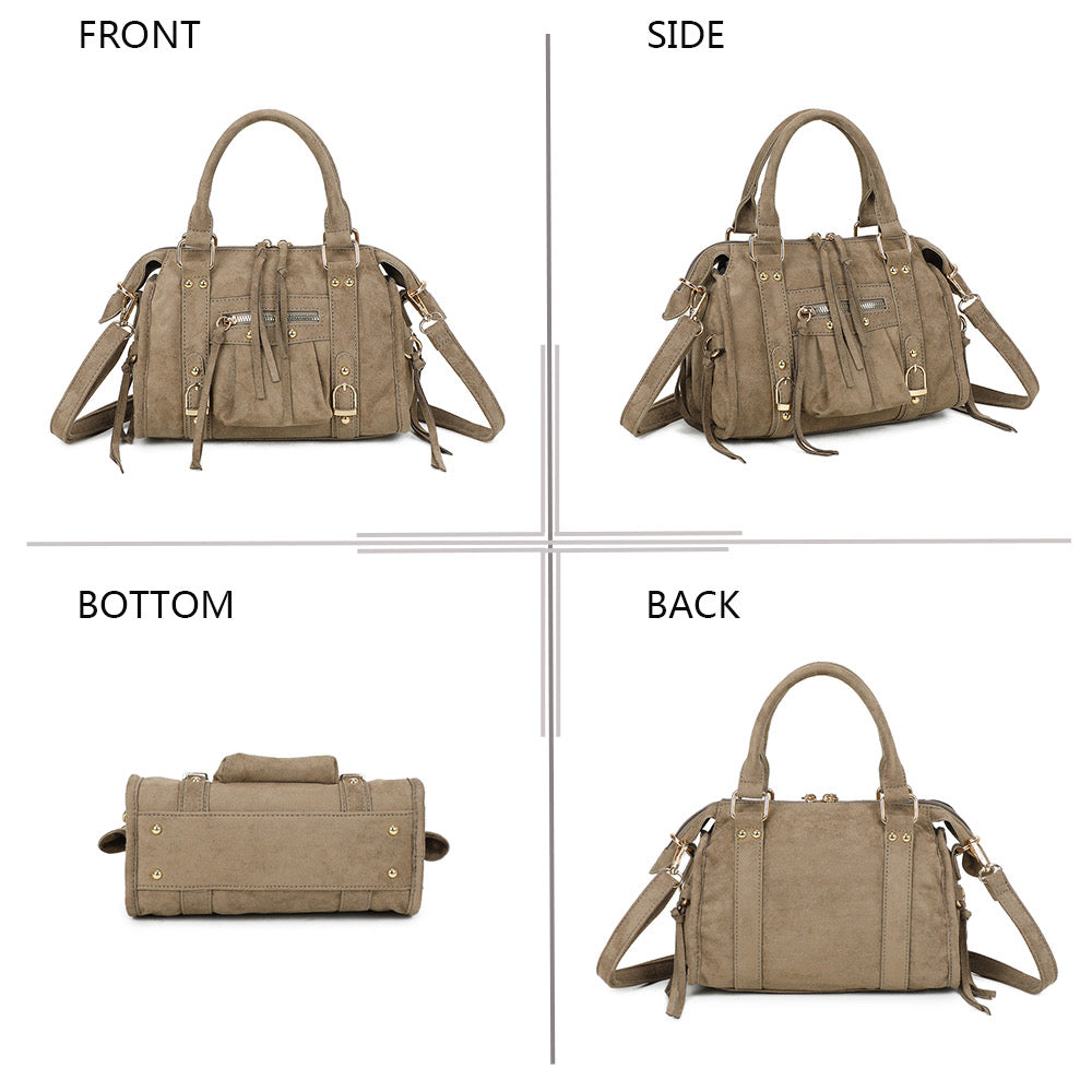Liv Classic Suède Medium Tas - Taupe