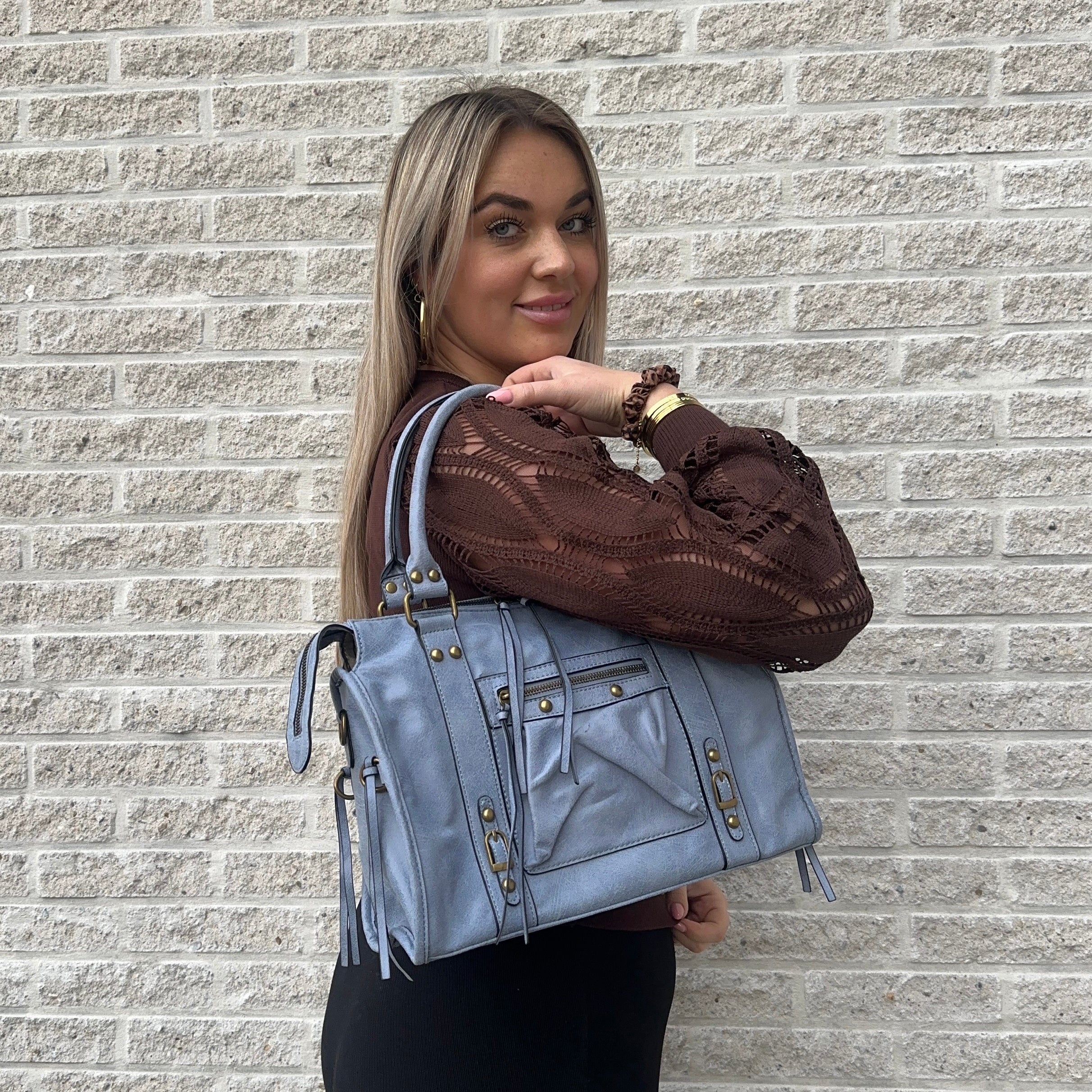 Liv Blossom Large Tas - Jeans