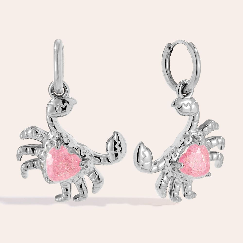 Crab Earrings - Silver