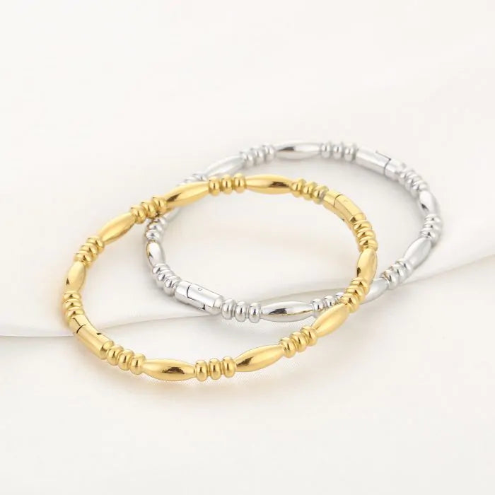 Boho Bangle Bracelet - Silver