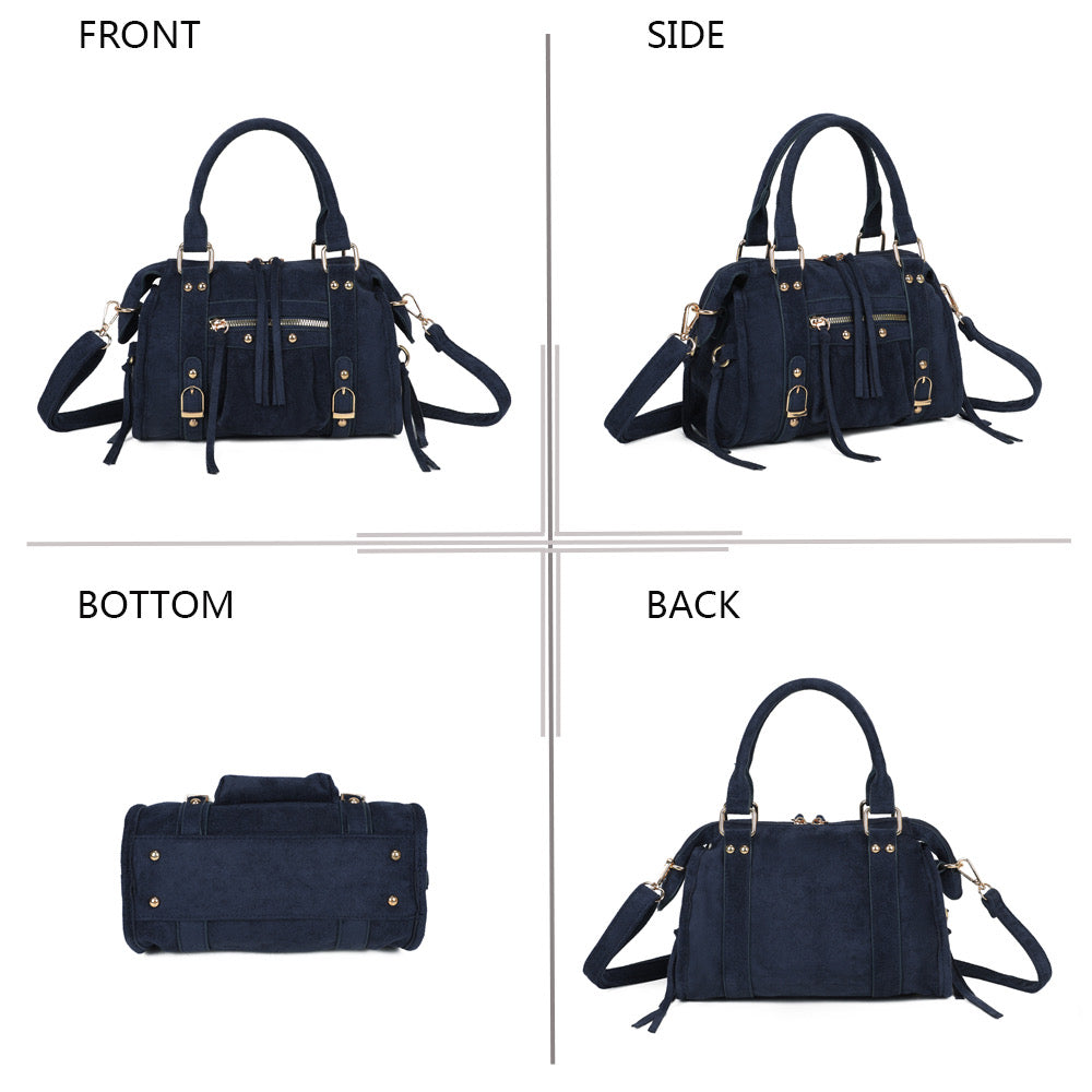 Liv Classic Suède Medium Tas - Navy