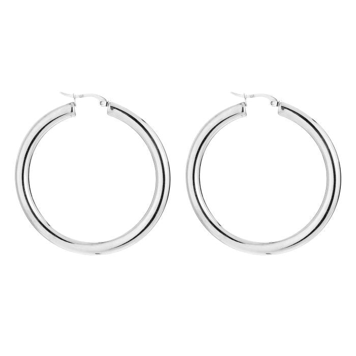Basic Layla Hoops Earrings - Silver
