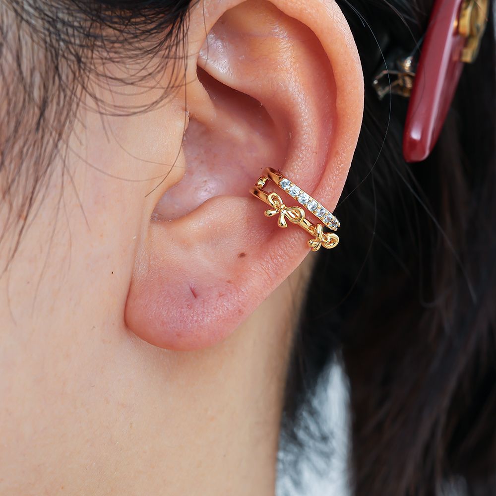 Earcuff Strikjes - Gold