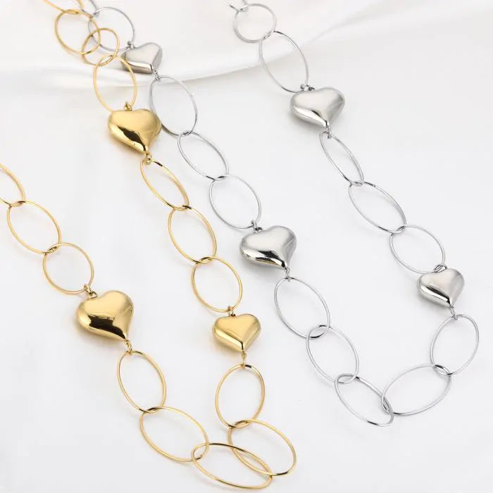Pip Necklace 85 cm - Silver