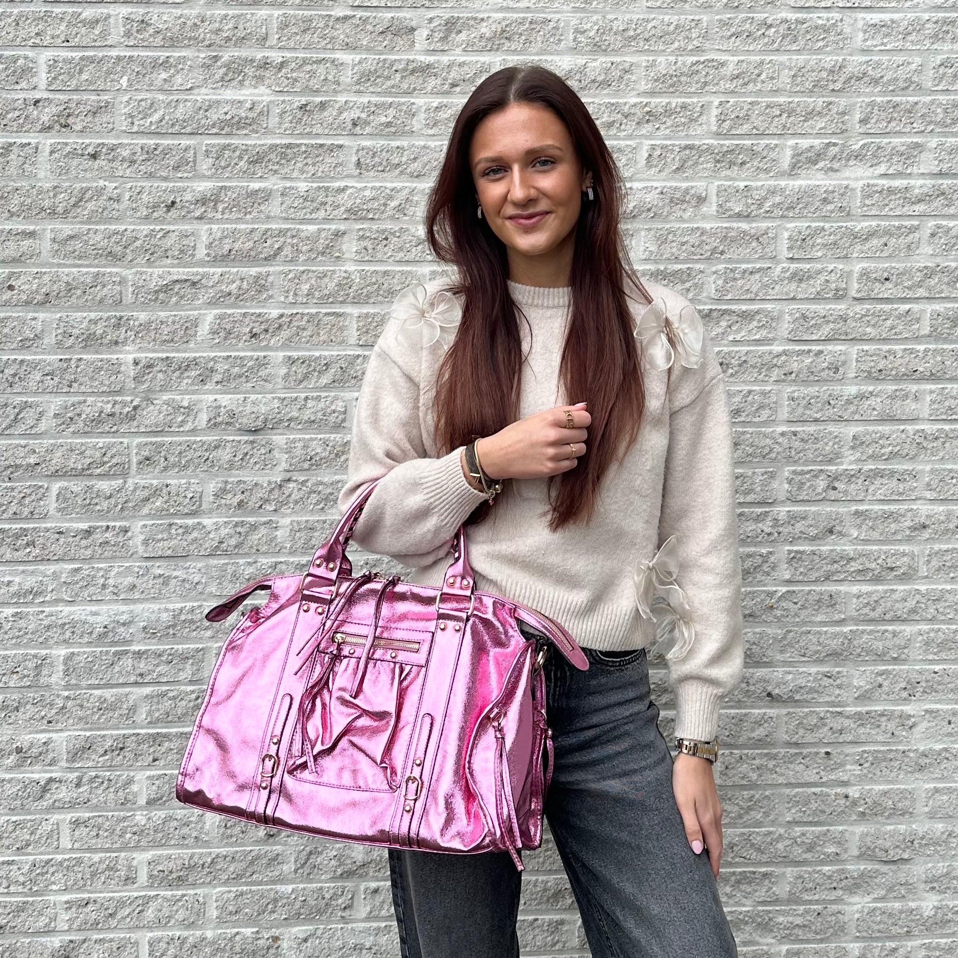 Liv Metallic XL Tas - Roze