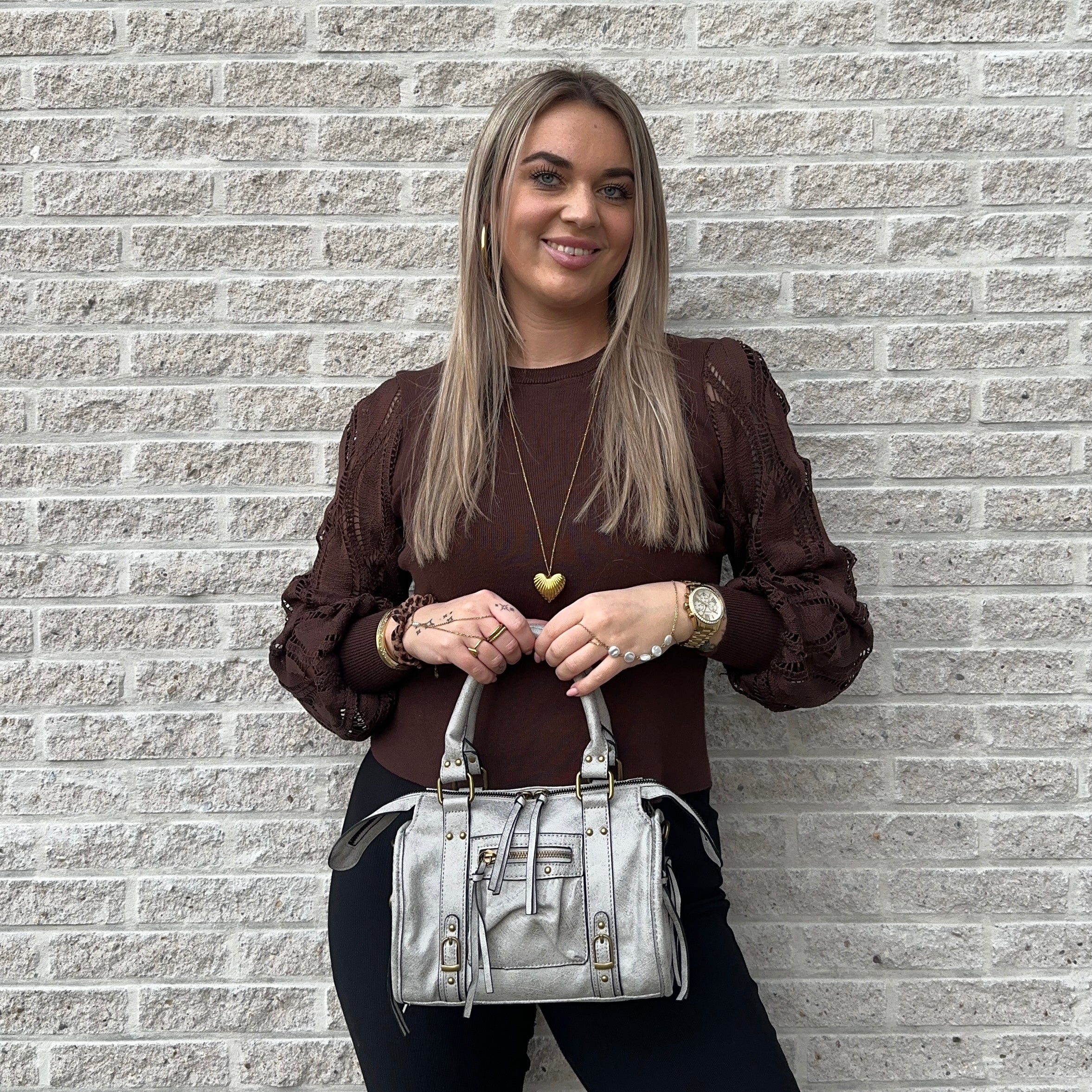 Liv Blossom Medium Tas - Licht Grijs