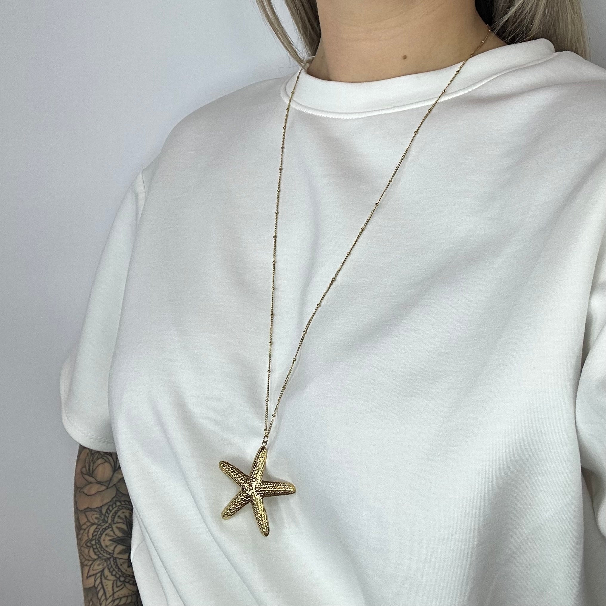 Starfish Necklace 80 cm - Gold