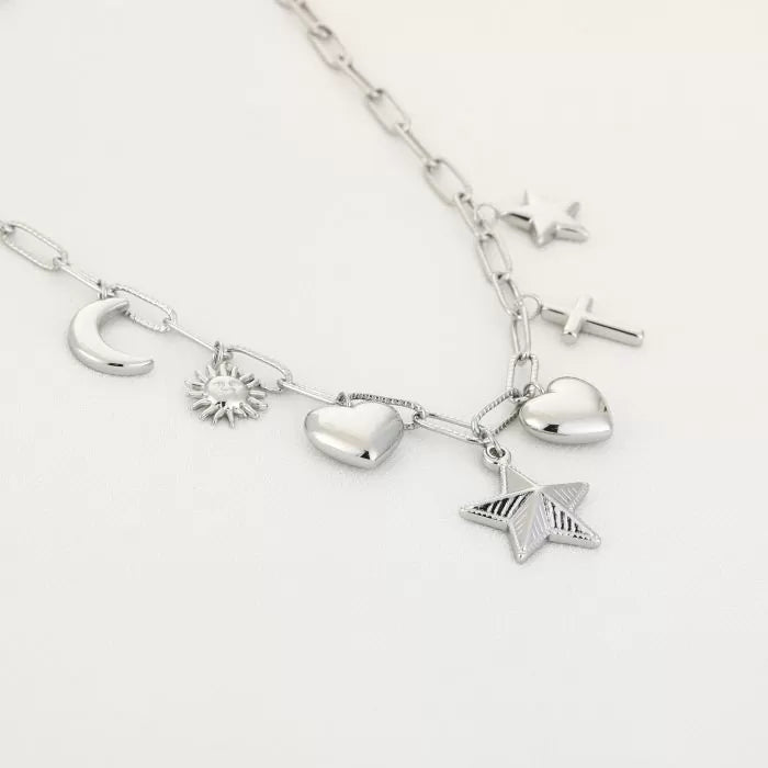 Bedels Stars Necklace 40 cm - Silver